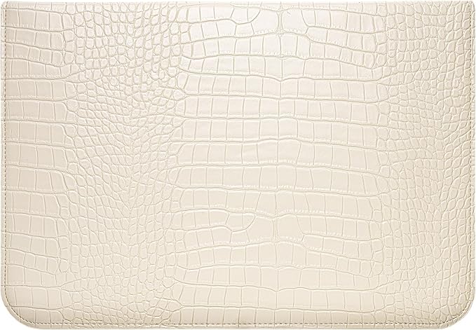MOSISO Laptop Case 13 inch, 13 inch Laptop Sleeve Compatible with MacBook Neo 13 A18 Pro A3404 Air M4 M3 M2 M1 2026-2018 / Pro M2 M1 2026-2016, Crocodile Grain PU Leather Flap Case Bag, Beige