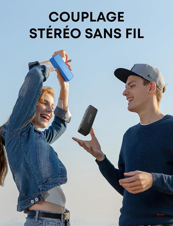 Anker SoundCore 2 12W Portable Wireless Bluetooth Speaker: Better Bass, 24-Hour Playtime, 66ft Bluetooth Range, IPX5 Water Resistance & Built-in Mic, Dual-Driver Speaker (Renewed)
