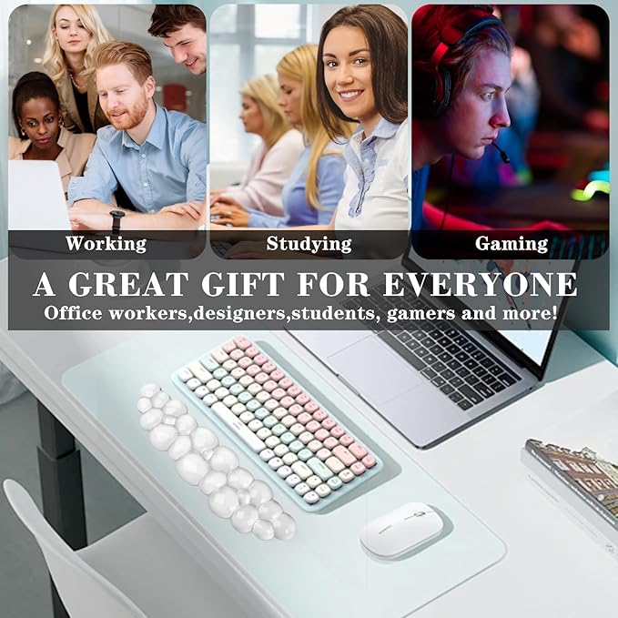Gel Cloud Keyboard Wrist Rest, Cute Wrist Support and Arm Support Keyboard Rest for Keyboard Typing Pain Relief,Suitable for Office/Computer/Laptop/Gaming(Keyboard Wrist Rest White )