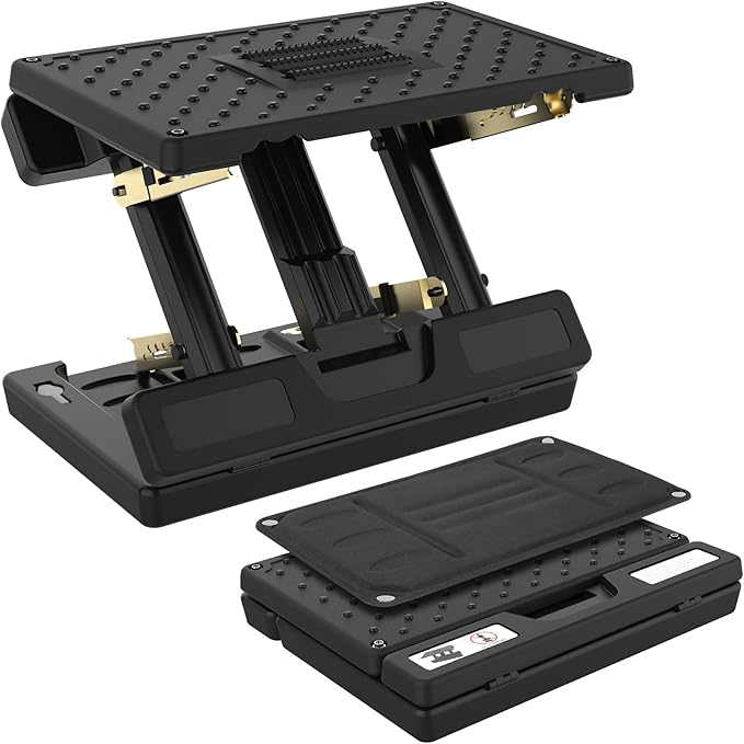 Foot Rest for Under Desk at Work,Height Adjustable footrest,with Massage Roller and Soft Pad,Foldable, Ergonomic,for Car,Office,Computer,Gaming,Adjustable Metal Frame,All-Season Use(Black)