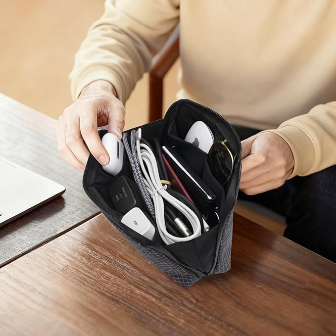 SIMTOP Cord Organizer Travel Small Tech Bag Pouch Case for Cords, Charger, Hard Drive, Power Bank ?€? Water-Resistant Electronics Organizer, Small Portable Gadget Case for Travel