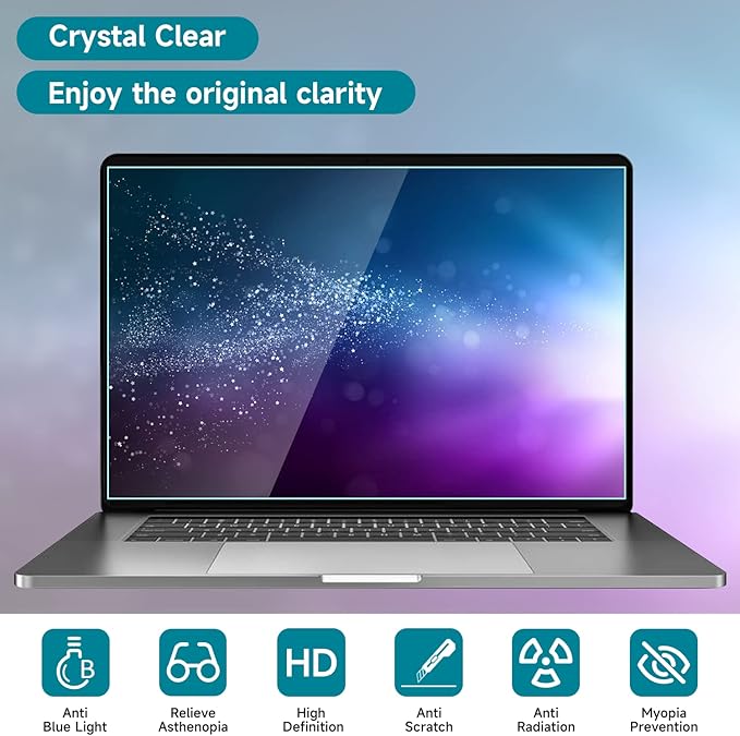 2 Pack 12.2 Inch Anti Blue Light Screen Protector for Samsung Chromebook Plus/Chromebook Plus V2 12.2'', Reduce Eye Strain Anti Glare Blue Light Blocking Screen Protector for 12.2’’ with 16:10 Resolution Laptop