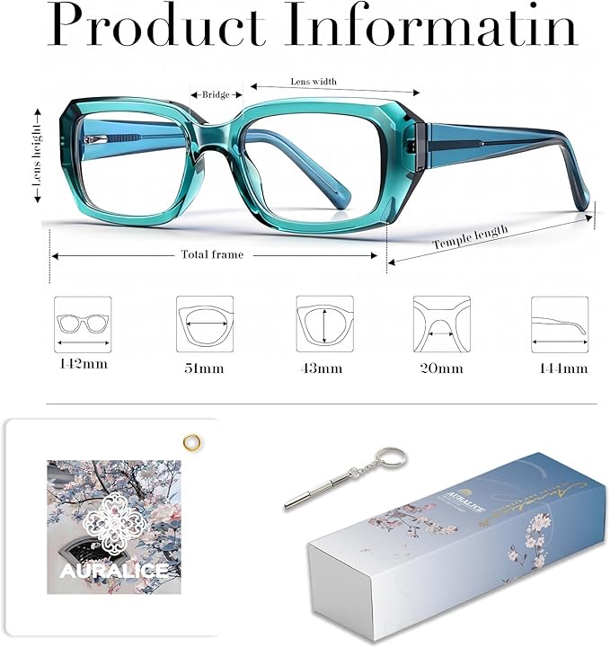 Rectangle Blue Light Glasses Noctera