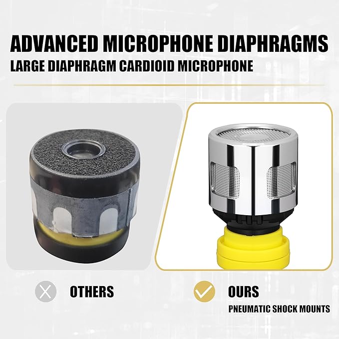Dynamic Microphone - Professional Vocal Microphone for Singing - Handheld Wired Microphone with 16ft XLR to 1/4" Audio Cable - Mic for Speaking, Karaoke & Living Stage