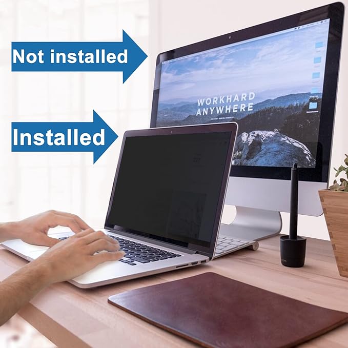 IPROKKO Laptop Privacy Screen 17 Inch for HP Dell Acer Asus Lenovo Thinkpad Envy XPS, 16:10 Aspect Removable 17in Anti Blue Light Glare Privacy Filter Shield, Anti Spy Computer Monitor Security Protector