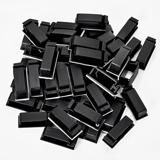 50Pcs Self Adhesive Cable Management Clips,Cable Organizers Wire Clips Cord Holder for PC Laptop Ethernet Cable Desktop Home Office(1.78?€??€? x 0.75?€??€? x 0.28?€??€?,Black) - Image 8