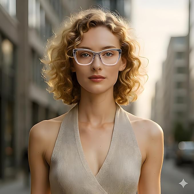 DOERAYM Blue Light Glasses for Woman: Amber Tint Reading Glasses for Night Shift Nurses & Office Workers