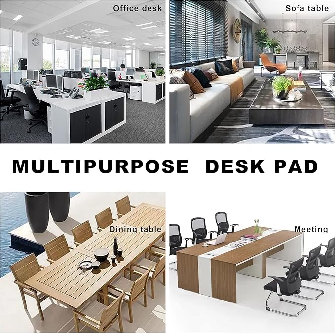 CENNBIE MAX200 78.7" x 39.4" Leather Desk Mat, Extra Large Desk Pad Blotter Protector, Extended Table Pad, Waterproof PU Leather Desk Mat on top of desks Large for Office and Home (Cream)