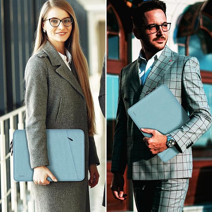 Laptop Sleeve Case 13.3 inch, Shockproof Protective Computer Cover with Accessories Pocket, Laptop Bag Compatible with MacBook Air/Pro 13-13.3 inch, Compatible for MacBook Pro 14 inch, LightBlue