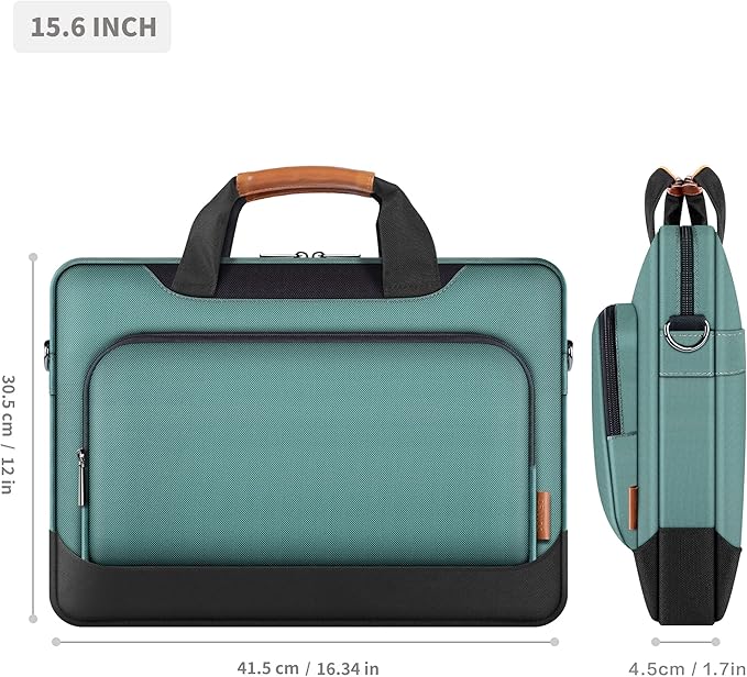DOMISO 15-15.6 Inch Laptop Bag Business Briefcase Laptop Case Compatible with Lenovo 15.6" Ideapad 330/16" MacBook Pro/HP EliteBook 850 G3/Envy x360 15/Latitude 3580/Acer Chromebook/Asus,Green