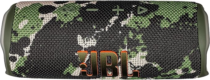JBL Flip 6 Portable Wireless Speaker | Deep Bass Sound, IP67 Waterproof Rating | Bluetooth Audio for Outdoor, Travel, Beach, Hiking, and Home Use (Squad) with Travel Case + Microfiber Cloth