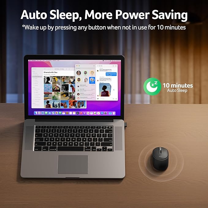 acer Bluetooth Wireless Mouse for Laptop, Computer Mouse Wireless (BT5.2+2.4GHz), Small to Medium Size, Left & Right Handed Office USB Mice with USBA Receiver, 4 Buttons, Compatible with PC, Desktop
