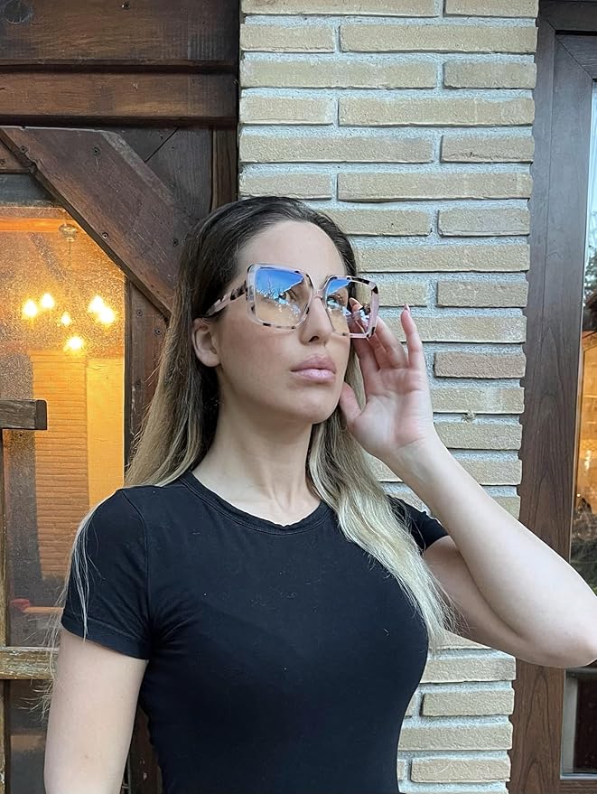VISOONE Oversized TR90 Blue Light Blocking Glasses Fashion Accessories Non Prescription for Women Harvard