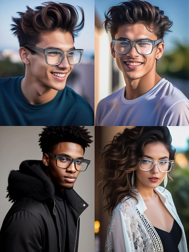 VISOONE TR90 Square Blue Light Blocking Glasses Fashion Computer Eyewear for Women and Men RANDI