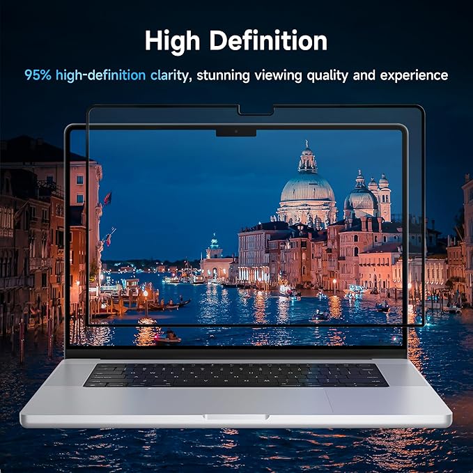 Mamol Privacy Screen for MacBook Air 15 Inch (2023-2025, M2, M3,M4)- A2941 A3114, MagicSuction™ Removable Vacuum Adsorption Anti Spy,Anti Glare Anti Blue Light Filter for Mac Laptop Computer