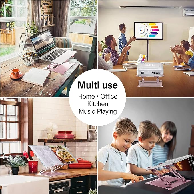 Adjustable Laptop Riser, Multi-Angle Stand with Heat-Vent for Mac, Notebook, Lenovo KT1-Rose