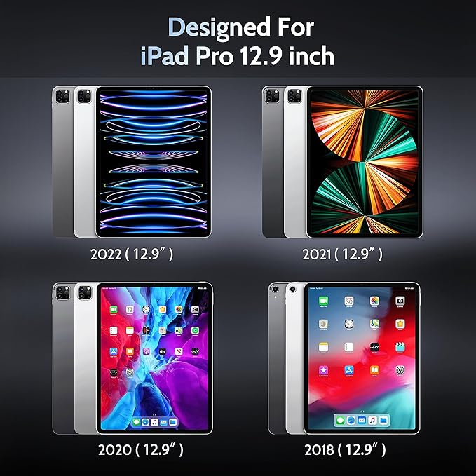 Peslv 4 Way Magnetic Privacy Screen Protector for iPad Pro 12.9 Inch 2018 2020 2021 2022, Removable 360 Degree Spy Private Black Security Screen Filter, Easy Install Anti Blue Light Glare