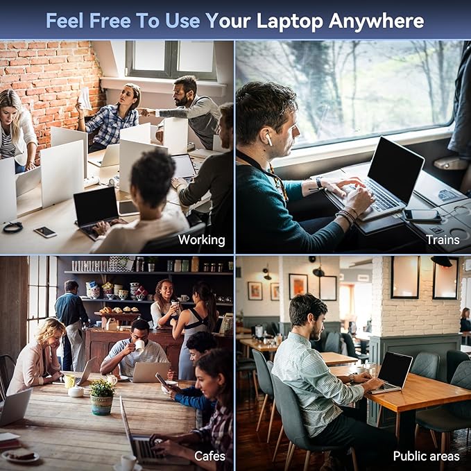 Mamol Magnetic Laptop Privacy Screen 16 inch,16:9 Aspect Removable Anti Glare Blue Light Privacy Filter, Black Shield Compatible with HP/Dell/Acer/Asus/Samsung/Lenovo/Thinkpad Envy
