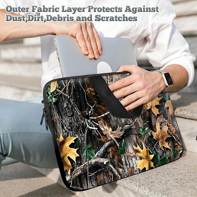 Universal Tablet Laptop Sleeve Case 10 inch, Camo Leaf Slim Carrying Case Durable Handbag Travel Laptop Bag for 7 to 10-inch Laptops/Notebook/Kids Tablet/ipad/eBook Readers