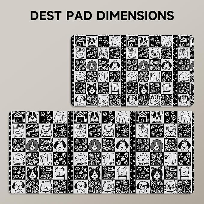 AUPET Leather Desk Pad Blotter Mat, Large Mouse Pad, Non-Slip Waterproof Desk Writing Pad Protector, Desk Decor for Office,Home,Gaming (Cool Dogs, 35.4X15.7 inch)