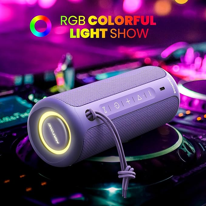 MIATONE Portable Bluetooth Speaker 36W Stereo Sound Bass Boost, 24H Playtime, Bluetooth 5.3 TWS Pairing Girl Friend Gifts for Woman Birthday Present (Purple)