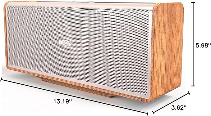 DOSS SoundBox Ultra Bluetooth Speaker with 2.1 Channel Audio, 80W Superior Sound with Deep Bass, Two DSP Technologies, 18H Playtime, BT 5.3, Wireless for Home, Office, Livingroom-Gold