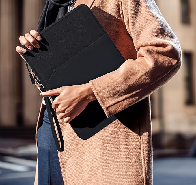 CAAORDKSO 12.9-13 inch Tablet Sleeve for 13 inch iPad Air/iPad Pro, iPad Pro 12.9, Surface Laptop Go 12.4, Samsung Galaxy Tab S10+ Plus/S9+ S8+/S7+ Plus/S7 FE 12.4" Waterproof Bag Carrying Case,Black