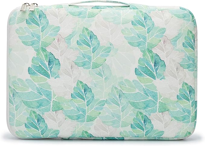 Kinmac 360° Protective Laptop Sleeve Case Bag Cover with Handle for MacBook Pro 16 inch,16 inch HP,Lenovo,Dell,ASUS,Acer Ultrabook and Business Laptop (Green Leaf)
