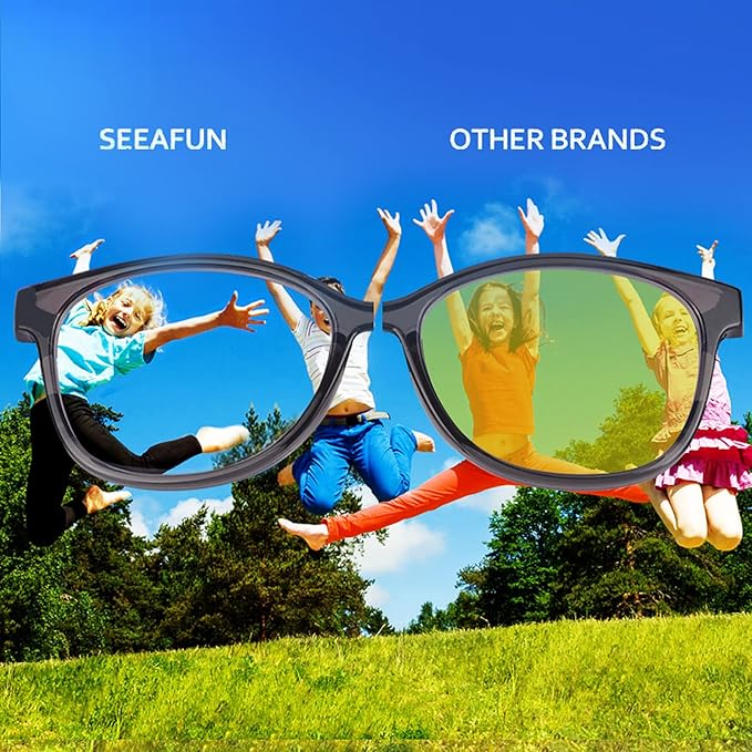 Blue Light Glasses for Kids Girls Boys with Cute Car Case, UV400 Protection, Anti Blue Ray Age3-12