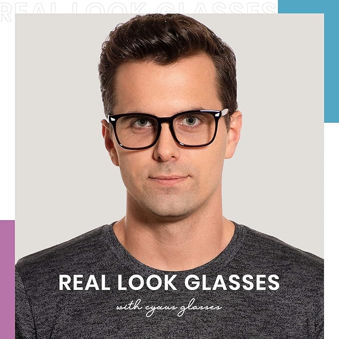 Cyxus Blue Light Glasses Men Women Reduce Eye Strain UV Blocking for Office Work Computer Screen 8082