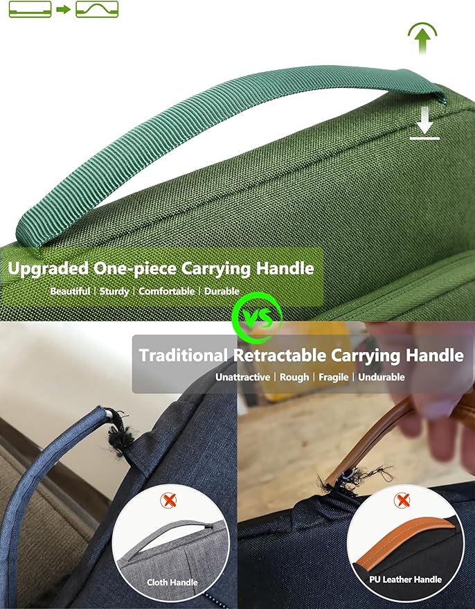 HYZUO 15-16 Inch Laptop Bag Sleeve for MacBook Pro 16 M5 M4 M3 M2 M1 Pro/Max A3428 A3429 2026-2019, 15" Surface Book, Notebook Case for 15" 15.6" Dell HP Lenovo Asus Acer Samsung, Grass Green