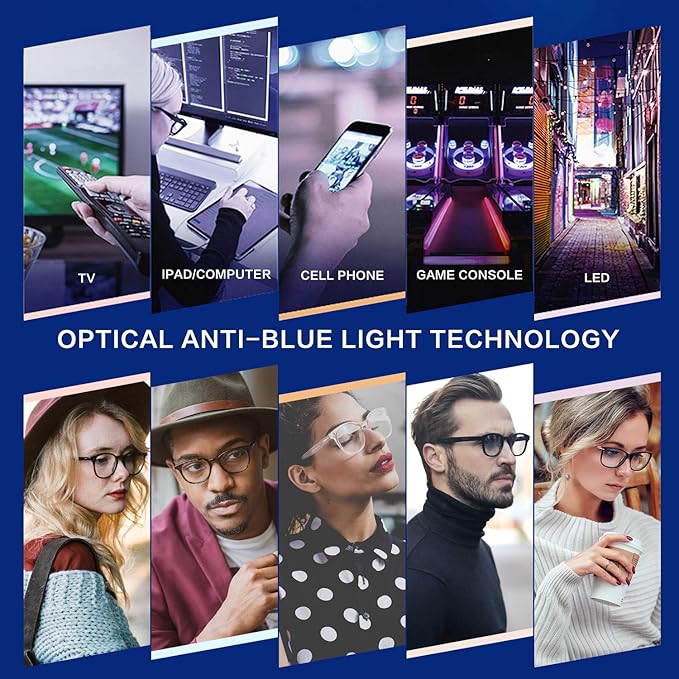 Okany Blue Light Blocking Glasses for Women Men Fashion Computer Screen Gaming TV Phones Anti Eyestrain & UV Glare Glasses
