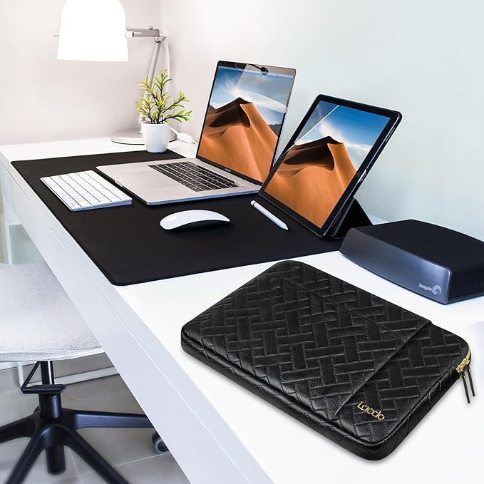 Lacdo Laptop Sleeve Case for 15 inch New MacBook Air M5/A3448 (2026), M4 A3241 2025, M3 A3114, M2 A2941 2024-2023, 15 inch MacBook Pro A1990 A1707 Computer Bag with Accessory Pocket, Elegant Black