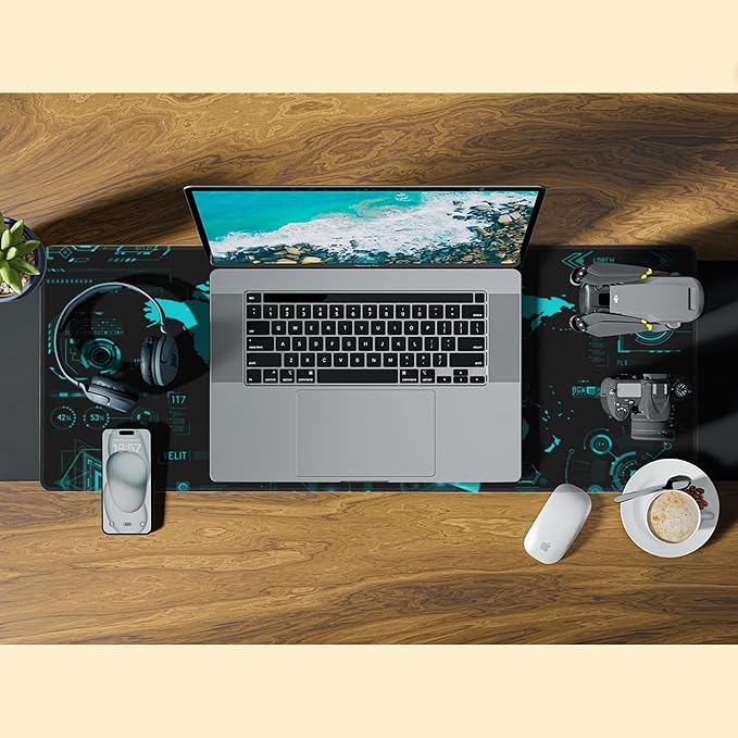 Beautiful Flowers Desk Pad, Colorful Modern Floral Gaming Mouse Pad Mat, 31.5"X15.7" Extended Gaming Mouse Pad with Stitched Edge Non-Slip Base for Office, Keyboard, Laptop