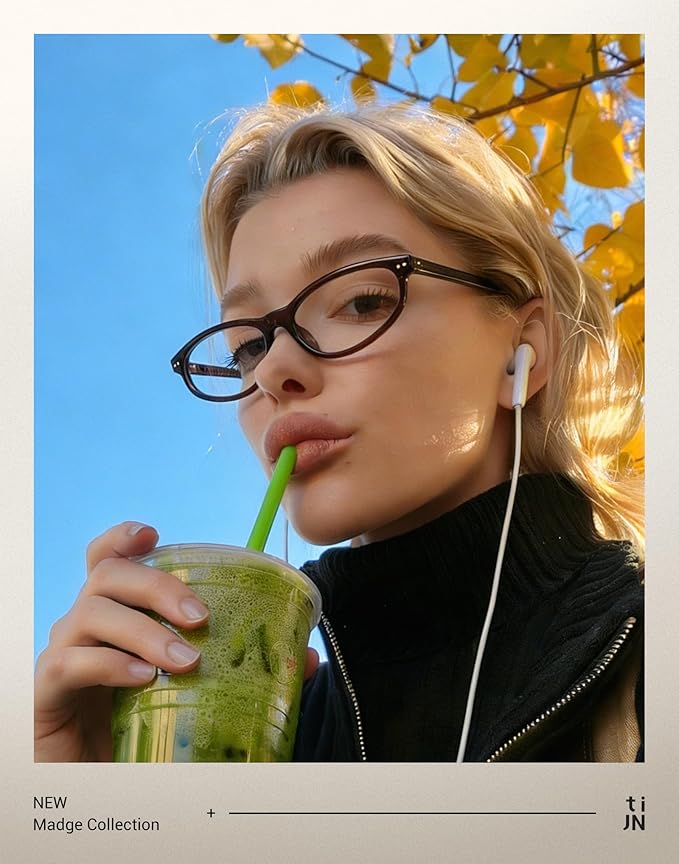 TIJN Blue Light Blocking Glasses Women Men Retro Cat Eye Square Oval Anti Glare Screen Computer Gaming Daily Eyeglasses TR90
