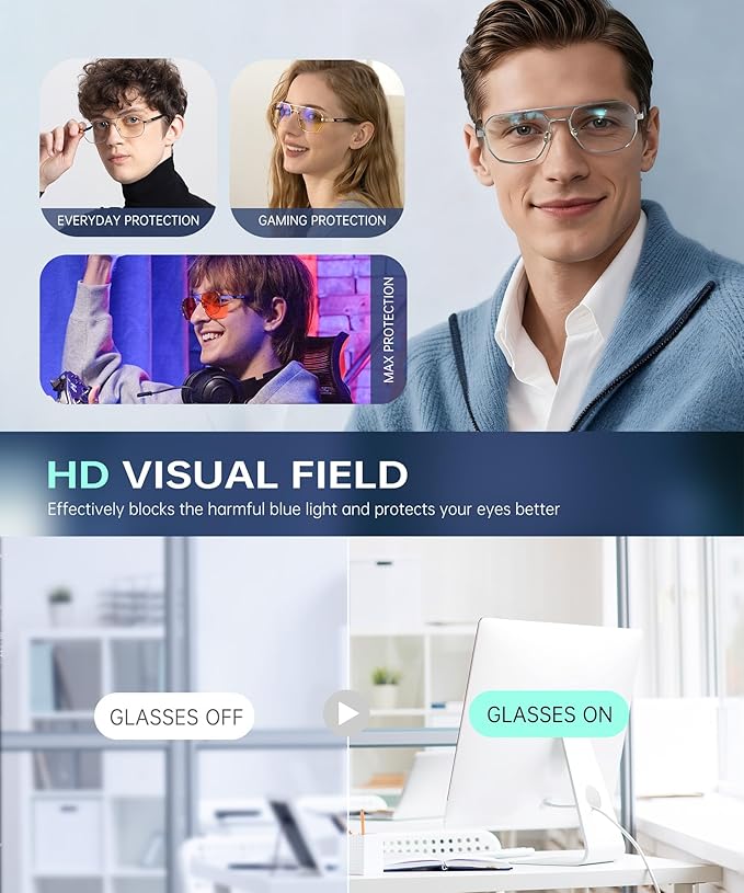ANYLUV Blue Light Glasses for Woman/Men, Blue Light Blocking Glasses Women Computer Gaming Glasses for Eye Protection