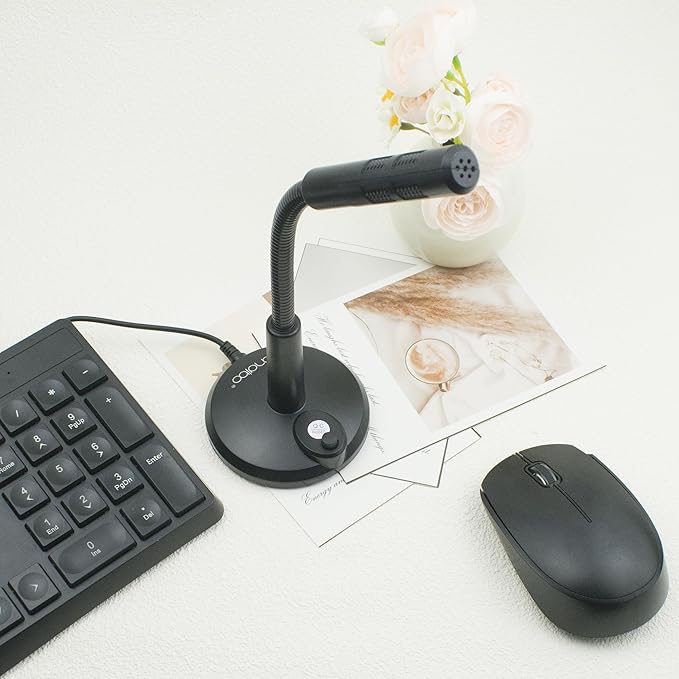 3.5mm Male Microphone, Plug and Play Desktop Laptop gooseneck Microphone, Suitable for Games, Meetings, Recording, podcasts, Games, and Online Chat