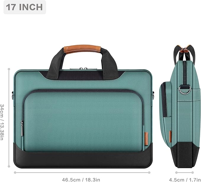DOMISO 17-17.3 Inch Laptop Bag Large Capacity Shoulder Bag for Dell XPS/HP Pavilion 17/Lenovo Chromebook 317, Green