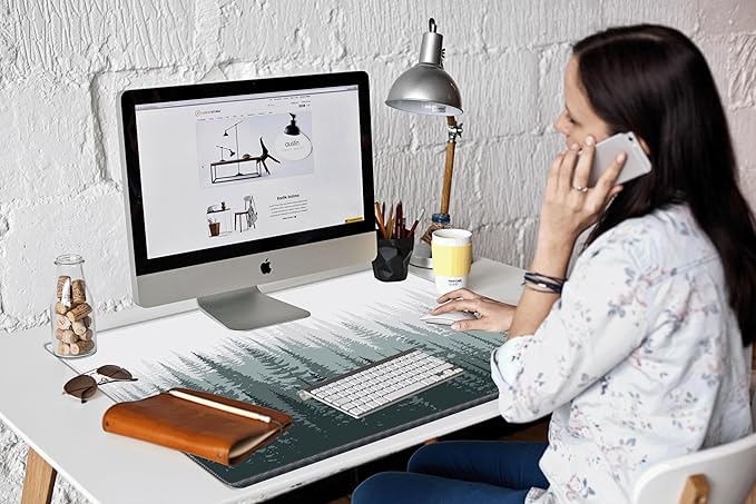 36x24 Mouse Pad Misty Forest Desk Mat Large Mousepad Gaming Giant Mouse Mat Huge Oversized Desk Pad XXXL Computer Mat for Office Work Women