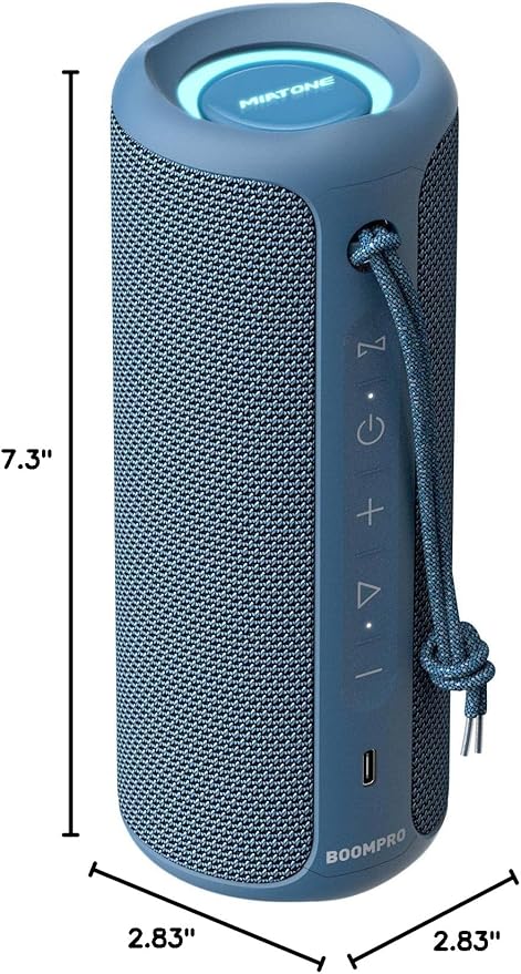 MIATONE Portable Bluetooth Speakers 36W Stereo Sound Bass Boost, 24H Playtime, Bluetooth 5.3 TWS Pairing Father Boy Friend Gifts for him Ideal Present (Blue)