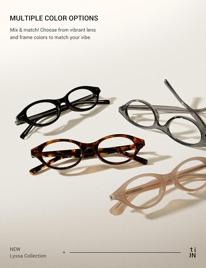 TIJN Blue Light Blocking Glasses Women Men Retro Cat Eye Square Oval Anti Glare Screen Computer Gaming Daily Eyeglasses TR90