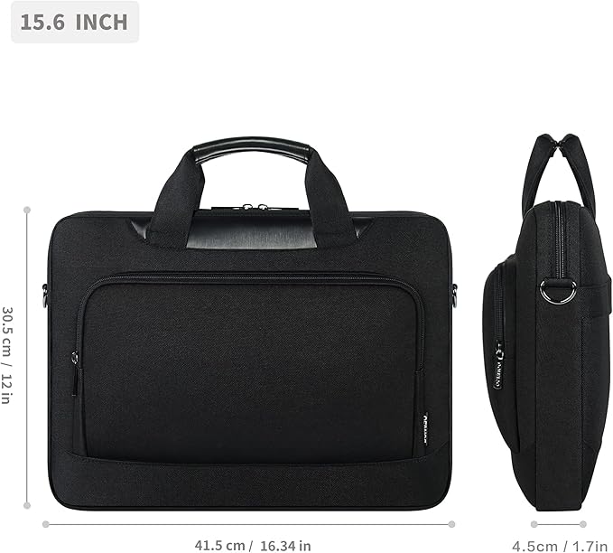 DOMISO 15-15.6 Inch Laptop Bag Business Briefcase Laptop Case Compatible with Lenovo 15.6" Ideapad 330/16" MacBook Pro/HP EliteBook 850 G3/Envy x360 15/Latitude 3580/Acer Chromebook/Asus,Black