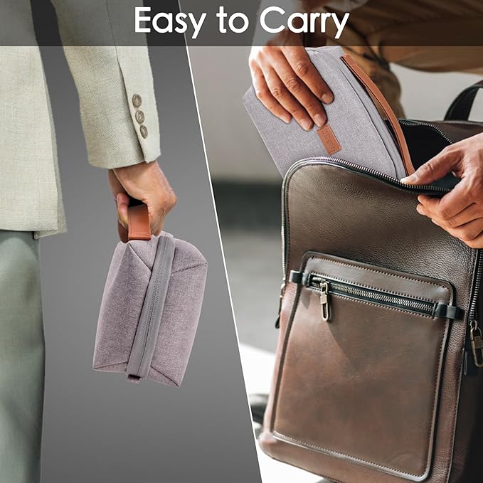 DDgro Electronics Organizer Travel Pouch - Perfect Accessory Bag for Electronics, MacBook Charger & Cords, Cables, Hard Drive (Light Grey-Brown)