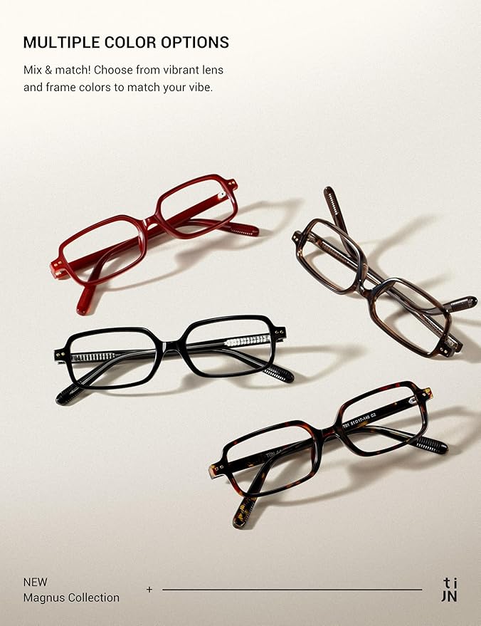 TIJN Blue Light Blocking Glasses Women Men Retro Cat Eye Square Oval Anti Glare Screen Computer Gaming Daily Eyeglasses TR90