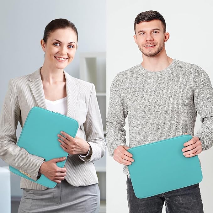 RAINYEAR 15.6 Inch Laptop Sleeve Protective Case Soft Carrying Zipper Bag Cover with Accessories Pouch, Compatible with 15.6" Notebook Computer Ultrabook Chromebook (Blue)