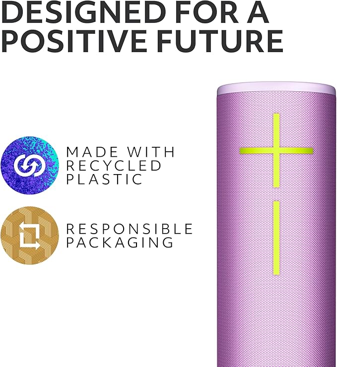 Ultimate Ears Boom 4 Portable Waterproof Bluetooth Speaker with 360-Degree, Bold, Immersive, Crystal-Clear Sound, Floating Speaker with 15-Hour Battery and 147ft (45m) Range - Lilac