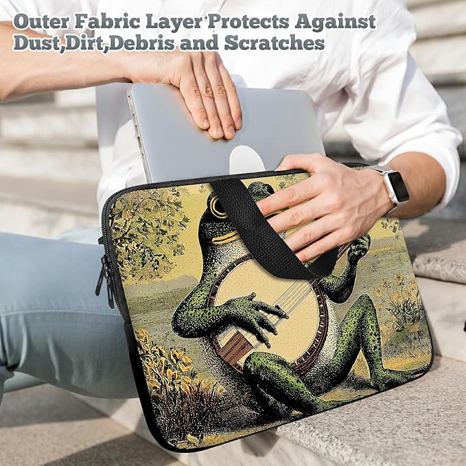 Laptop Sleeve Case Bag 15 inch, Music Frog Slim Carrying Case Handbag Travel Laptop Bag for 15 inch MacBook Air M3/M2/15 Pro/Surface Laptop 7/6/5/4/3/ Dell XPS 15 Plus