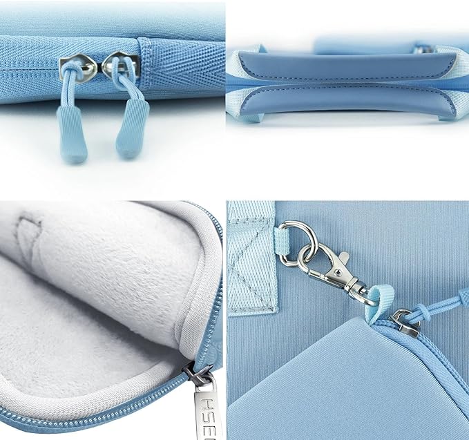 Hseok Laptop Sleeve 15 inch Case with Small Case, Compatible with MacBook Air/Pro 15 M4/M3/M2, Surface Laptop 15, XPS 15 and 14-15 inch Notebooks, Neoprene Computer Handbag,SK01BL01