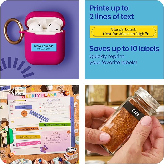 Brother P-Touch -N25BTV3 Personal Connected Label Maker, Bluetooth (Bundle), Design&Print2 app, Portable, Handheld, 3 Sample Label Tapes Included, Prints with Btag½â€ (12mm) Wide Tapes