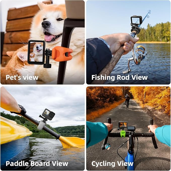 TELESIN Camera 360 Strap Mount Flexible Wrap Band Bike Motorcycle Handlebar Tube Roll Bar Stick Pole Ski Pole Mount for DJI Osmo Pocket 4, DJI Action/Osmo 360/Osmo Nano,Go Pro Hero,Akaso,Insta360 - Image 6